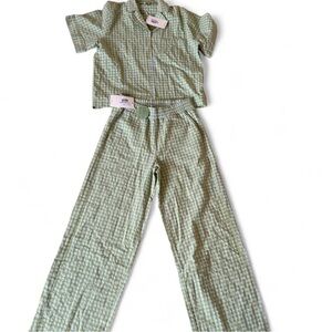 Frnch Paris Women's Green Checkered Set